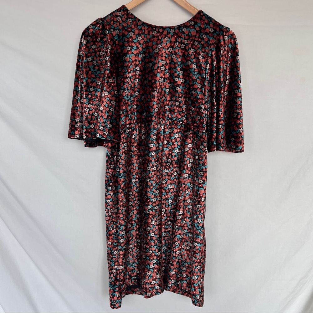 Zara Woman velvet floral dress